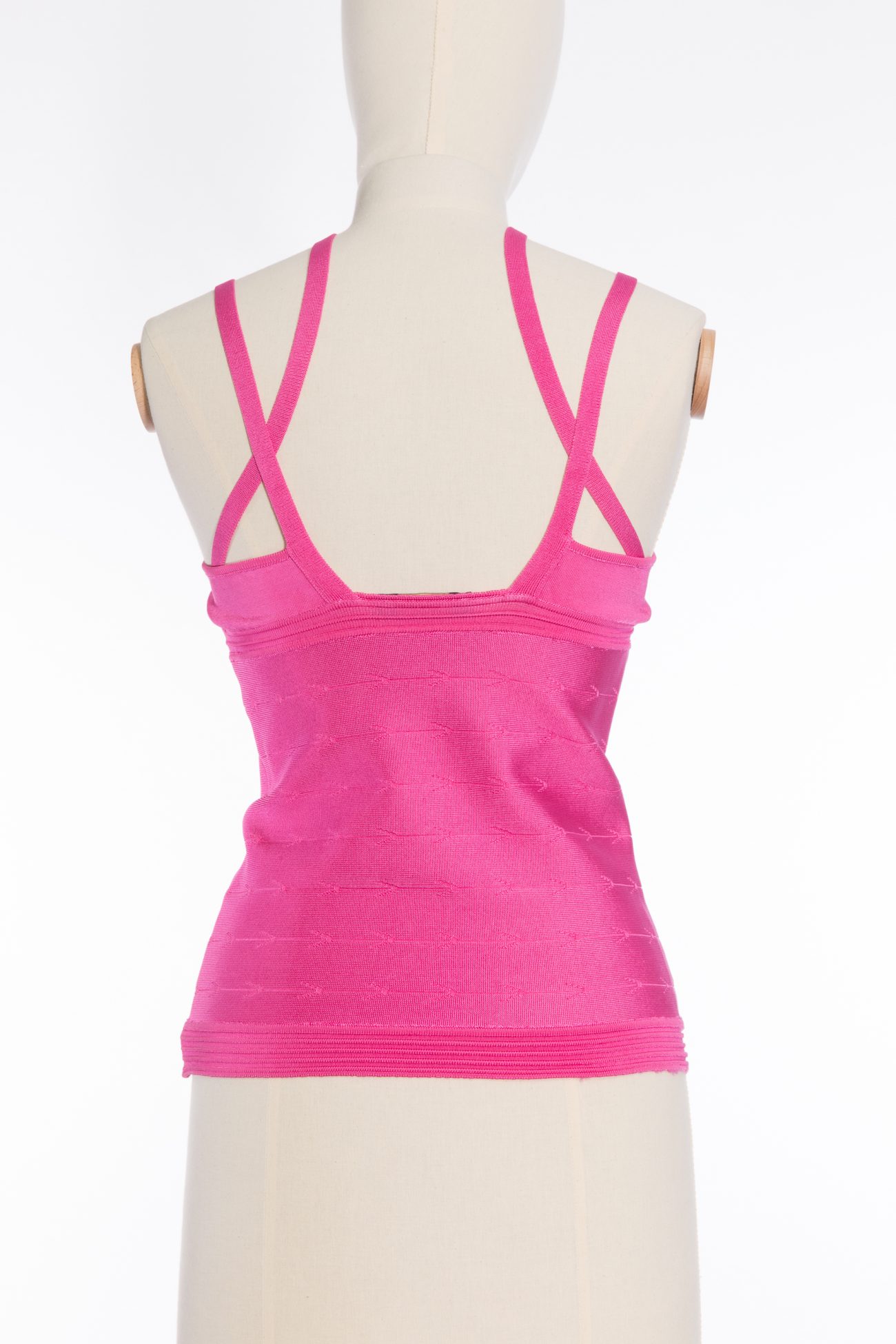 Versace Viscose blend knit crop top in pink