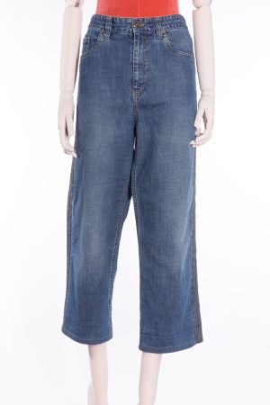 Brunello Cucinelli Boyfriend-fit drawstring jeans with monili stripes