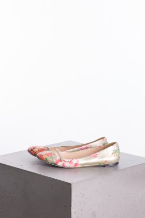 Gucci Multicolor floral printed leather blooms ballet flats