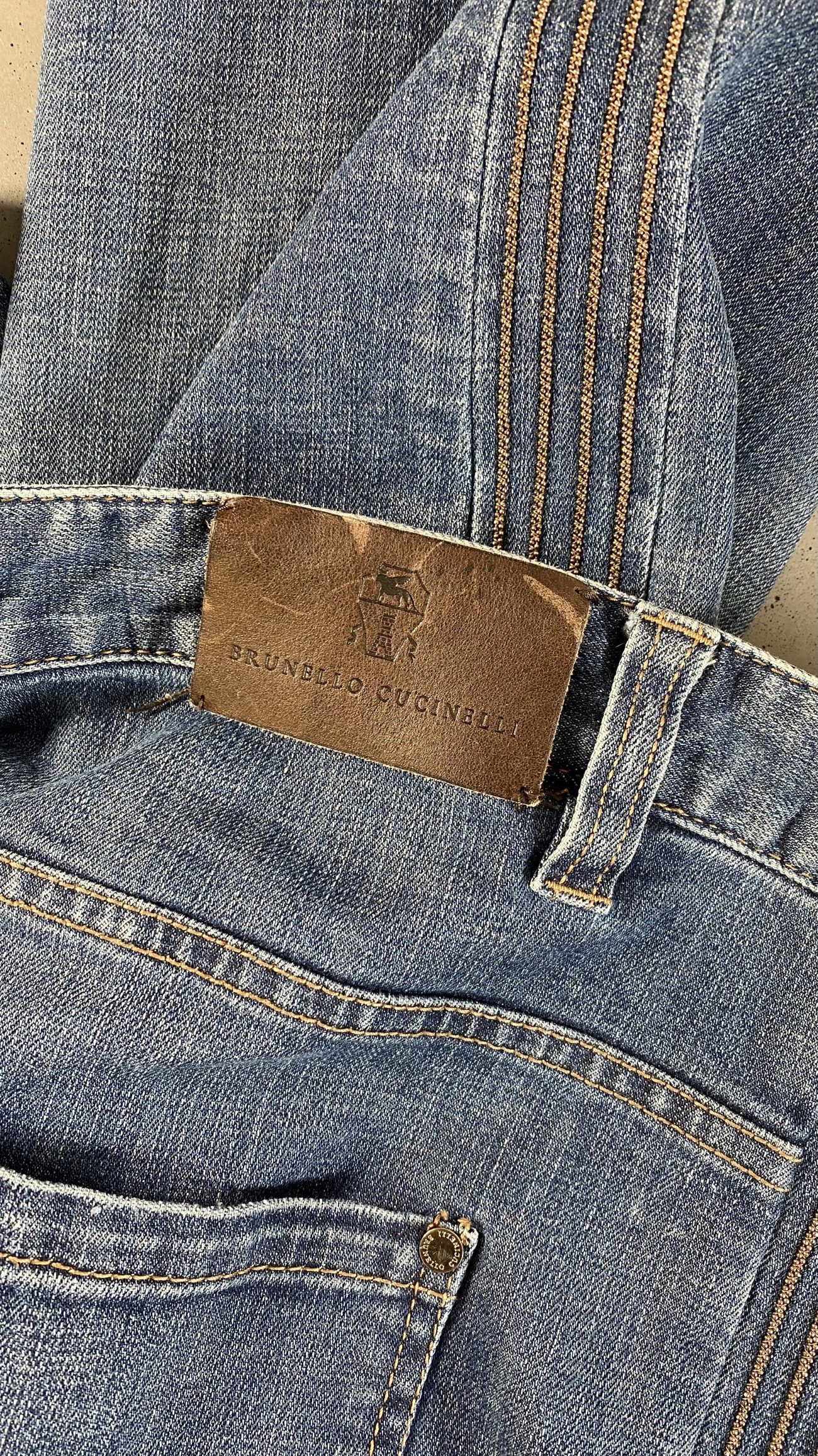 Brunello Cucinelli Boyfriend-fit drawstring jeans with monili stripes