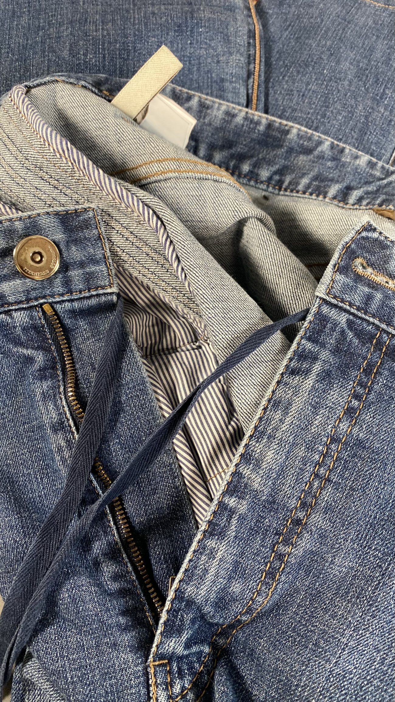 Brunello Cucinelli Boyfriend-fit drawstring jeans with monili stripes