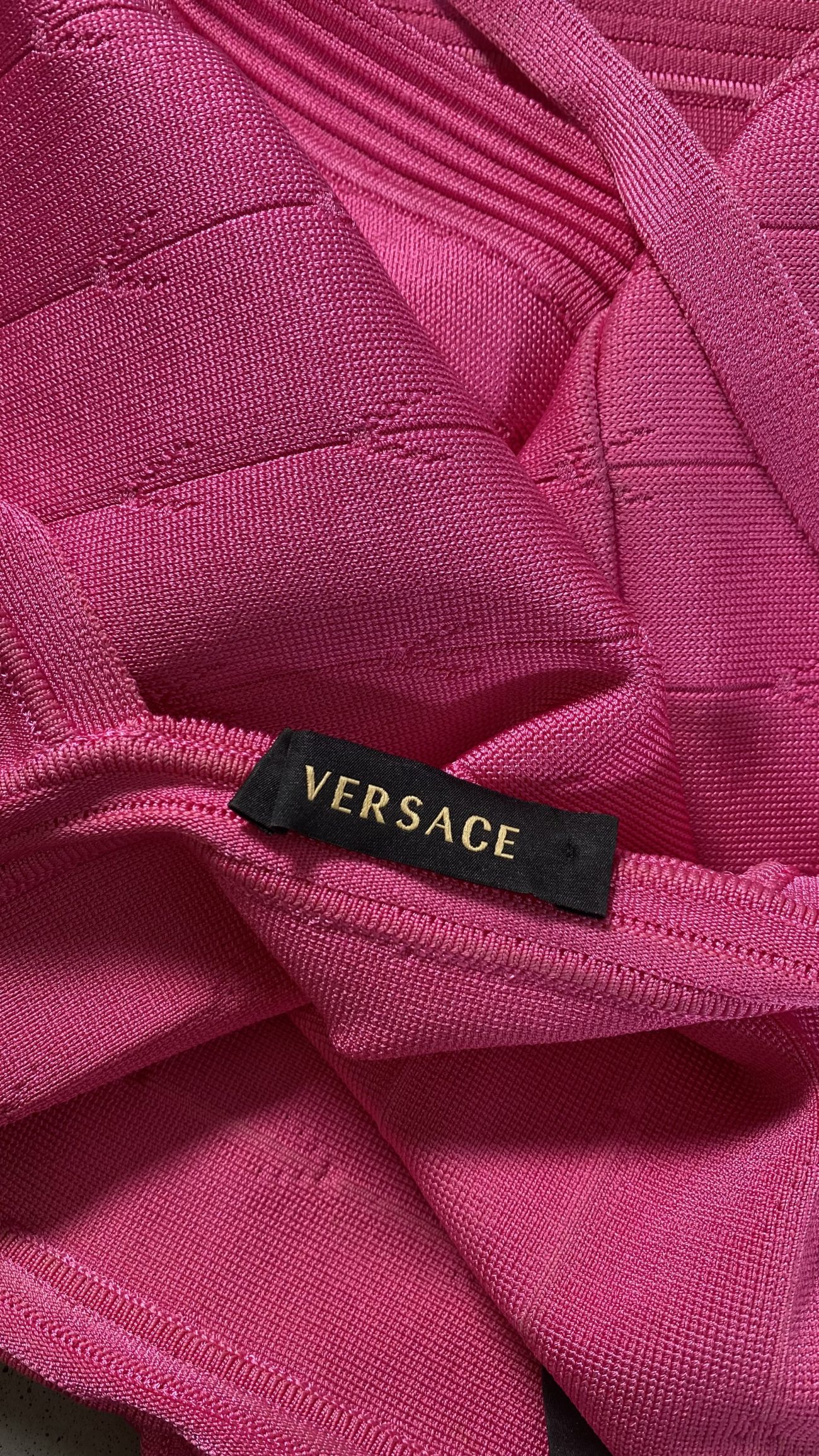 Versace Viscose blend knit crop top in pink