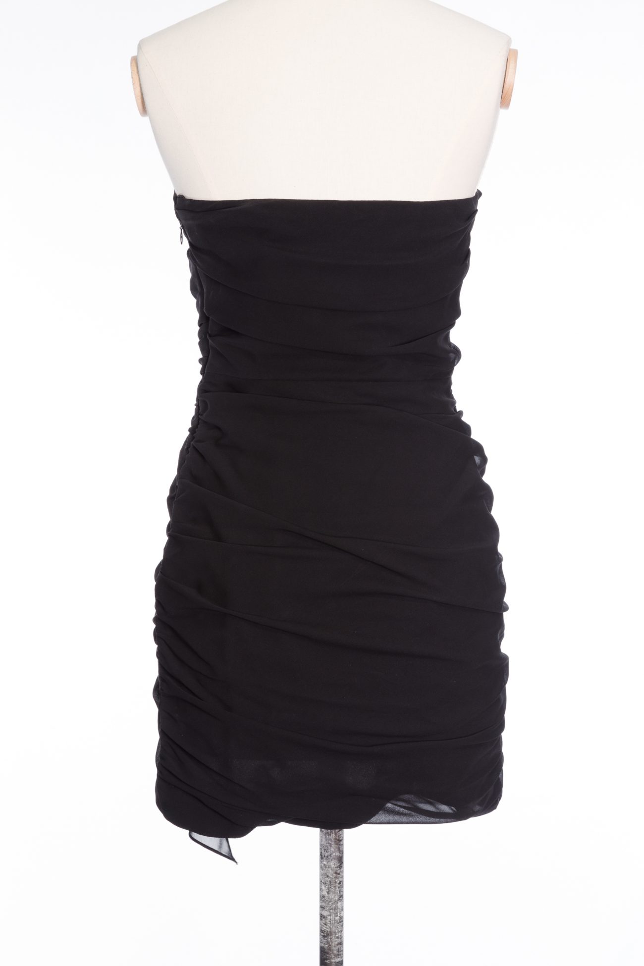 Alessandra Rich Strapless ruffled silk-georgette mini dress