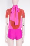 Emilio Pucci Gathered silk-chiffon and stretch-jersey halter neck bodysuit