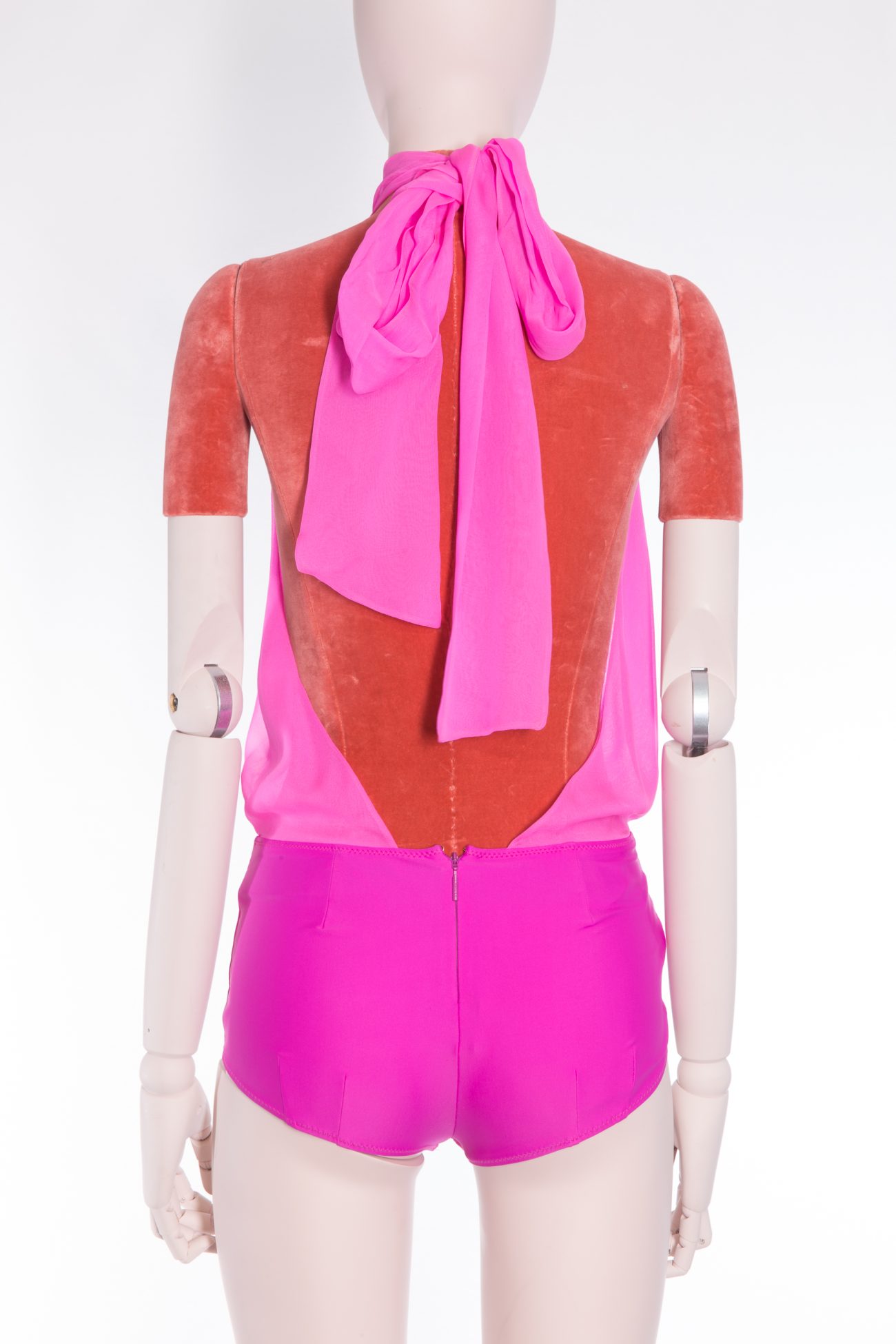 Emilio Pucci Gathered silk-chiffon and stretch-jersey halter neck bodysuit