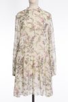 Christian Dior Floral print silk chiffon long sleeve dress