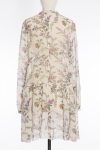Christian Dior Floral print silk chiffon long sleeve dress