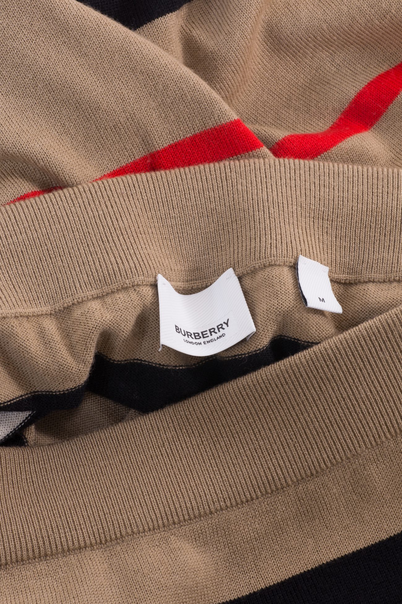 Burberry Striped merino wool pencil skirt