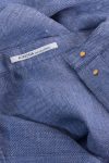 Round-collar cotton and linen blouse
