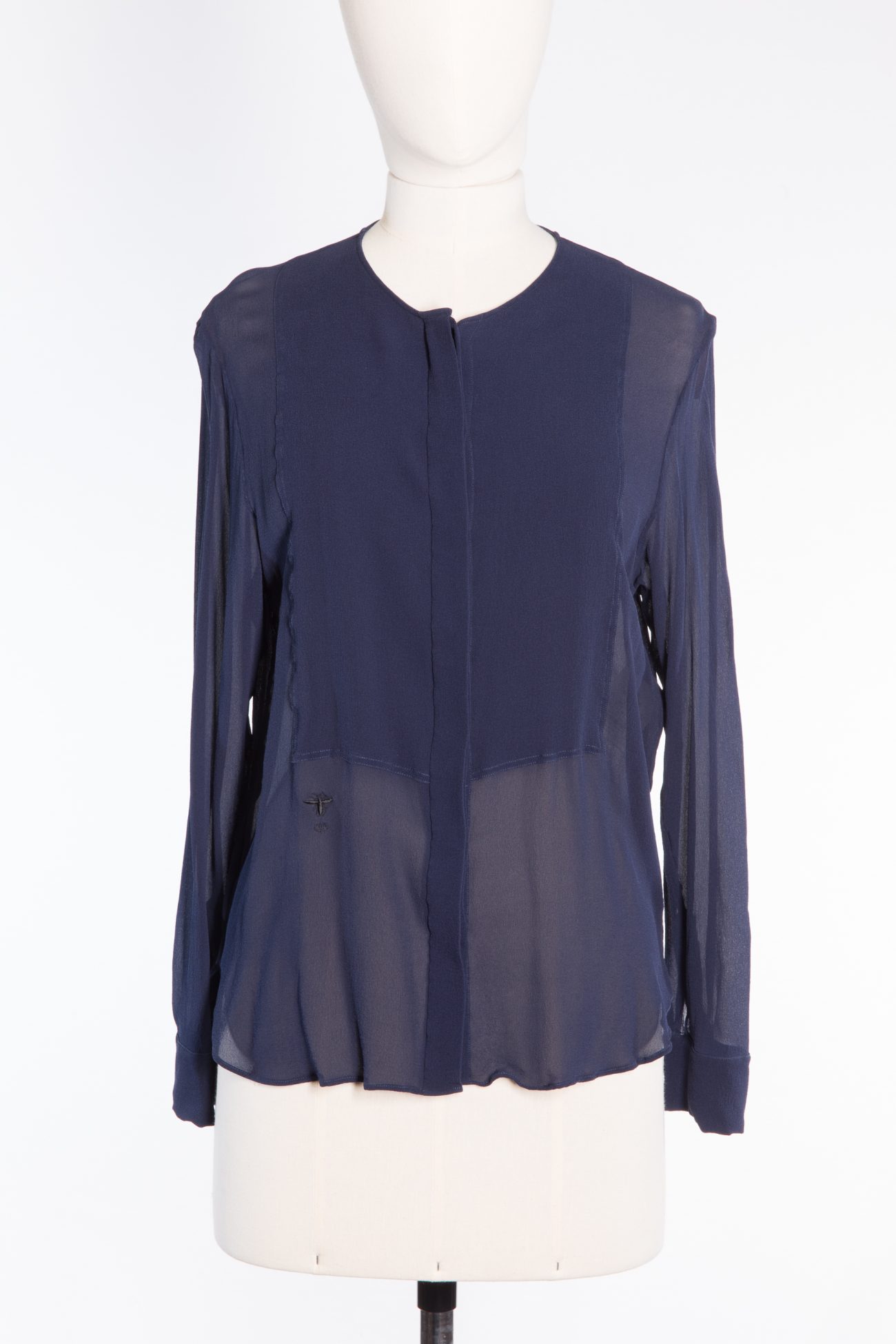 Christian Dior Sheer blouse with plastron