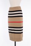 Burberry Striped merino wool pencil skirt