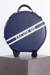 Ookonn Printed leather-trimmed hardshell suitcase in blue