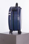 Ookonn Printed leather-trimmed hardshell suitcase in blue