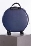Ookonn Printed leather-trimmed hardshell suitcase in blue