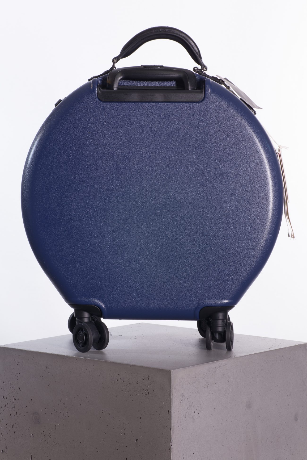 Ookonn Printed leather-trimmed hardshell suitcase in blue