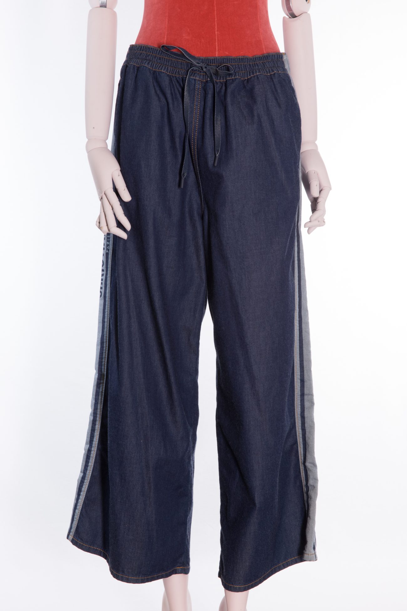 Christian Dior Blue denim couture wide leg pants