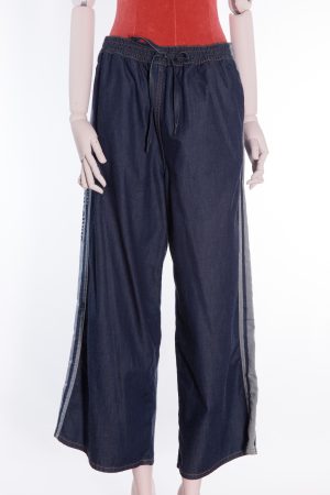 Christian Dior Blue denim couture wide leg pants