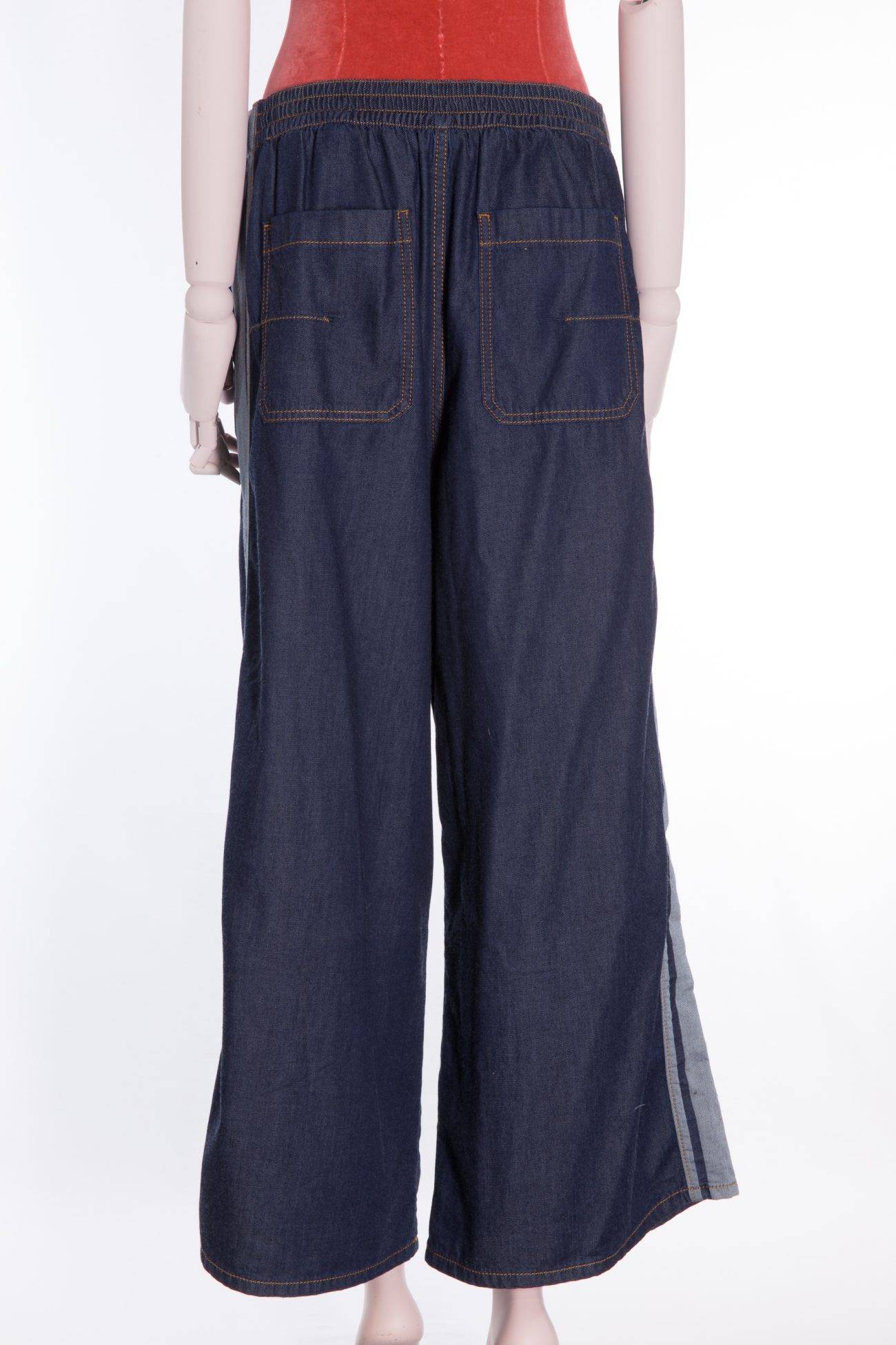 Christian Dior Blue denim couture wide leg pants