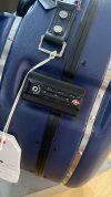 Ookonn Printed leather-trimmed hardshell suitcase in blue