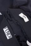Fendi Black silk crepe stripe detail trousers