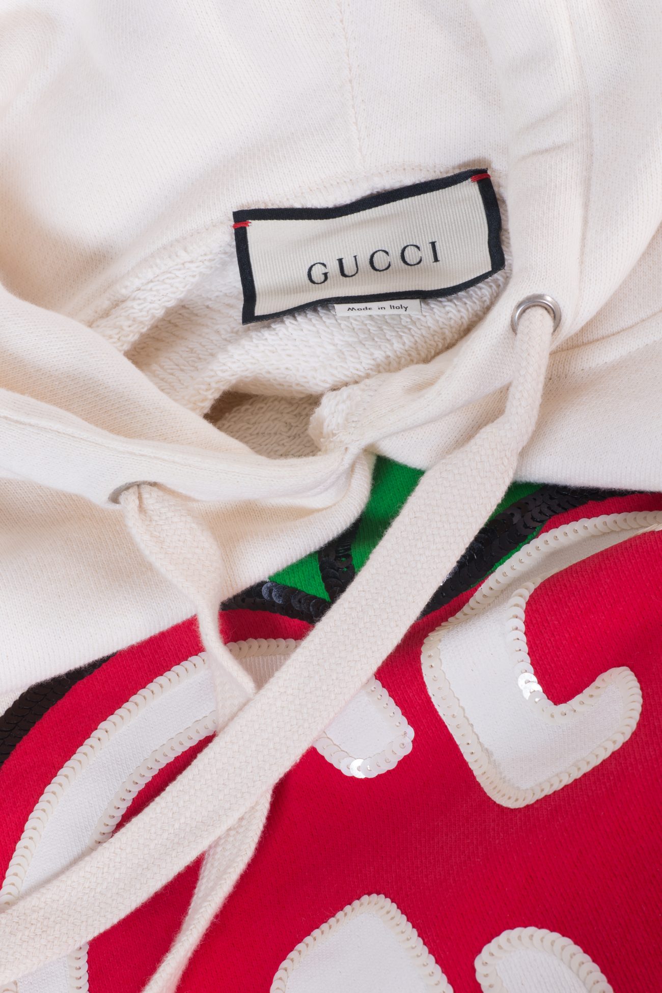 Gucci Hoodie white  GG apple print sweatshirt