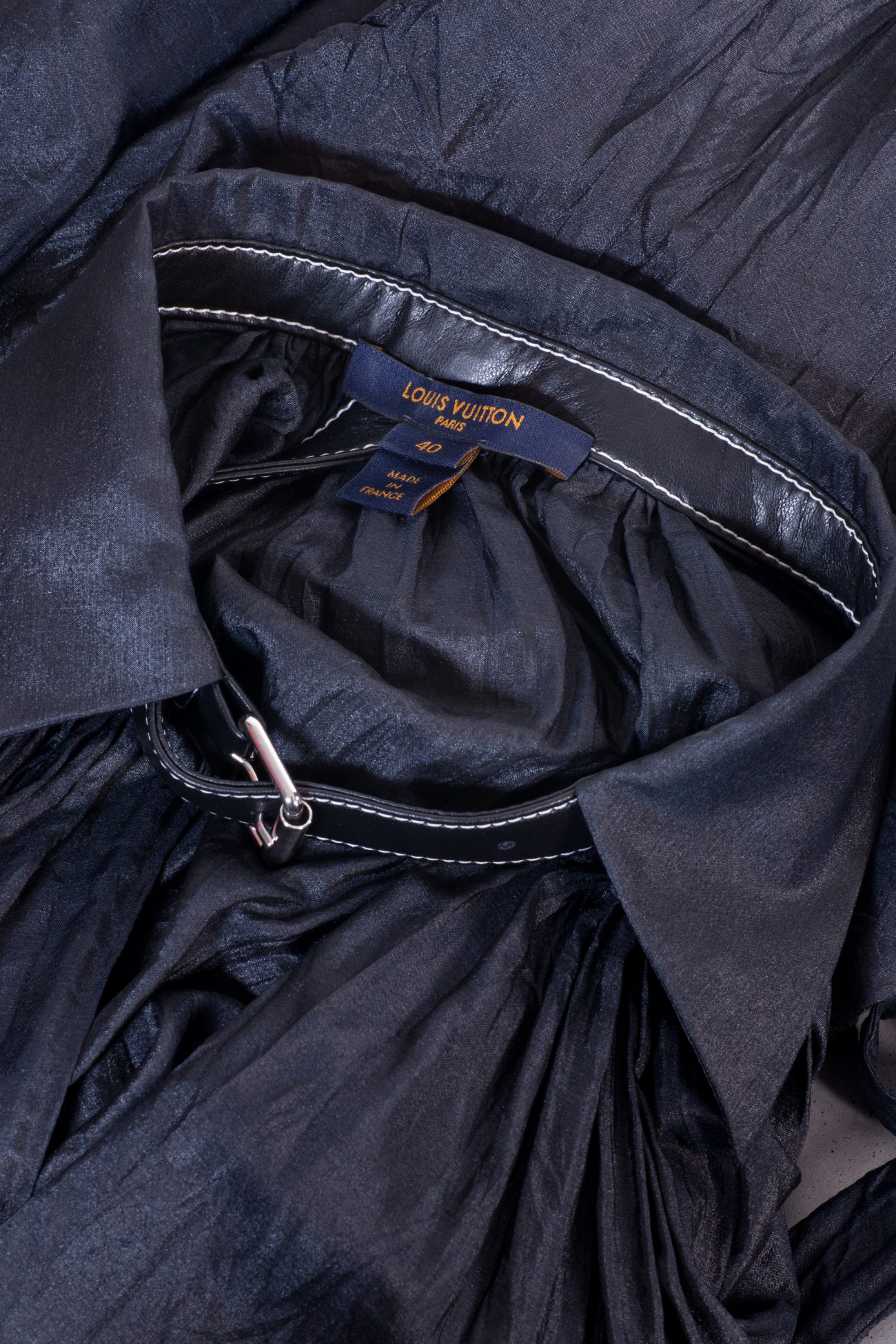 Louis Vuitton Black silk pleated full sleeve blouse