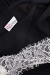 Valentino Lace-paneled ribbed wool mini dress