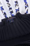 Louis Vuitton Black wool & print silk sleeveless dress
