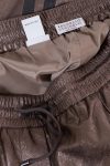 Brunello Cucinelli Cropped metallic straight-leg leather pants
