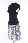 Louis Vuitton Black wool & print silk sleeveless dress