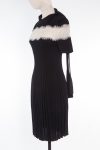 Valentino Lace-paneled ribbed wool mini dress