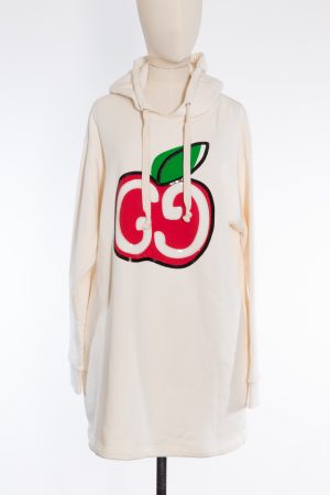 Gucci Hoodie white  GG apple print sweatshirt