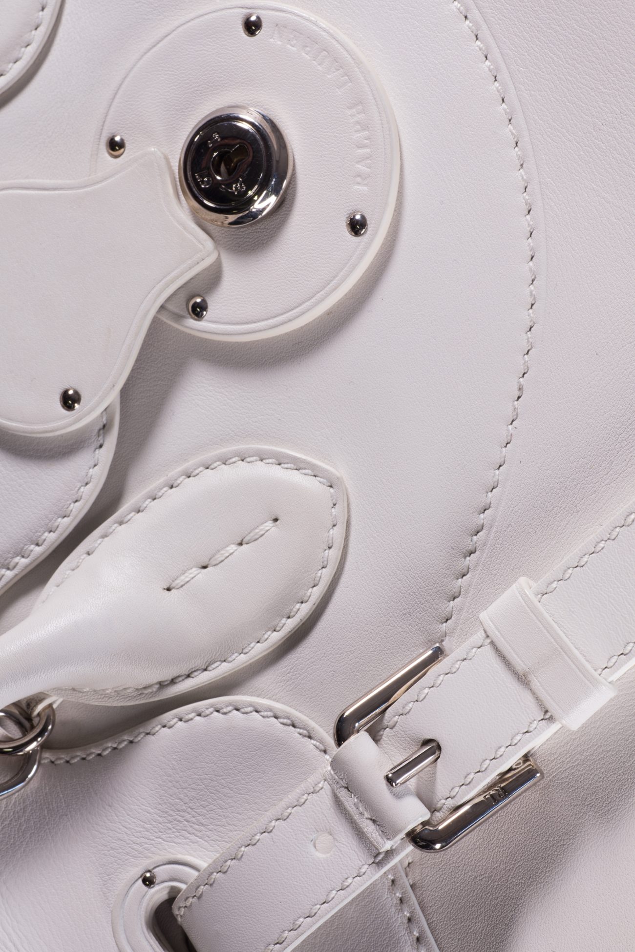 Ralph Lauren White leather Ricky 27 top handle bag