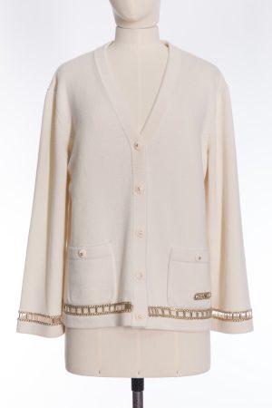 Chanel Cashmere cardigan with decorative chain
