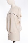 Brunello Cucinelli Linen round neck sweater with sequins and Monili beads