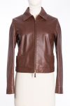 Agnona Exclusive leather jacket in chocolate for Harrods (London)