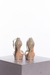 Le Silla Gold leather and crystal embellished criss cross strap platform sandals