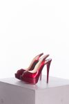 Christian Louboutin Burgundy patent leather Lady Peep toe slingback pumps