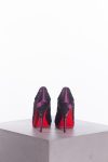 Christian Louboutin Purple satin with embroidery platform pumps