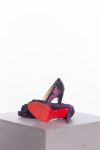 Christian Louboutin Purple satin with embroidery platform pumps