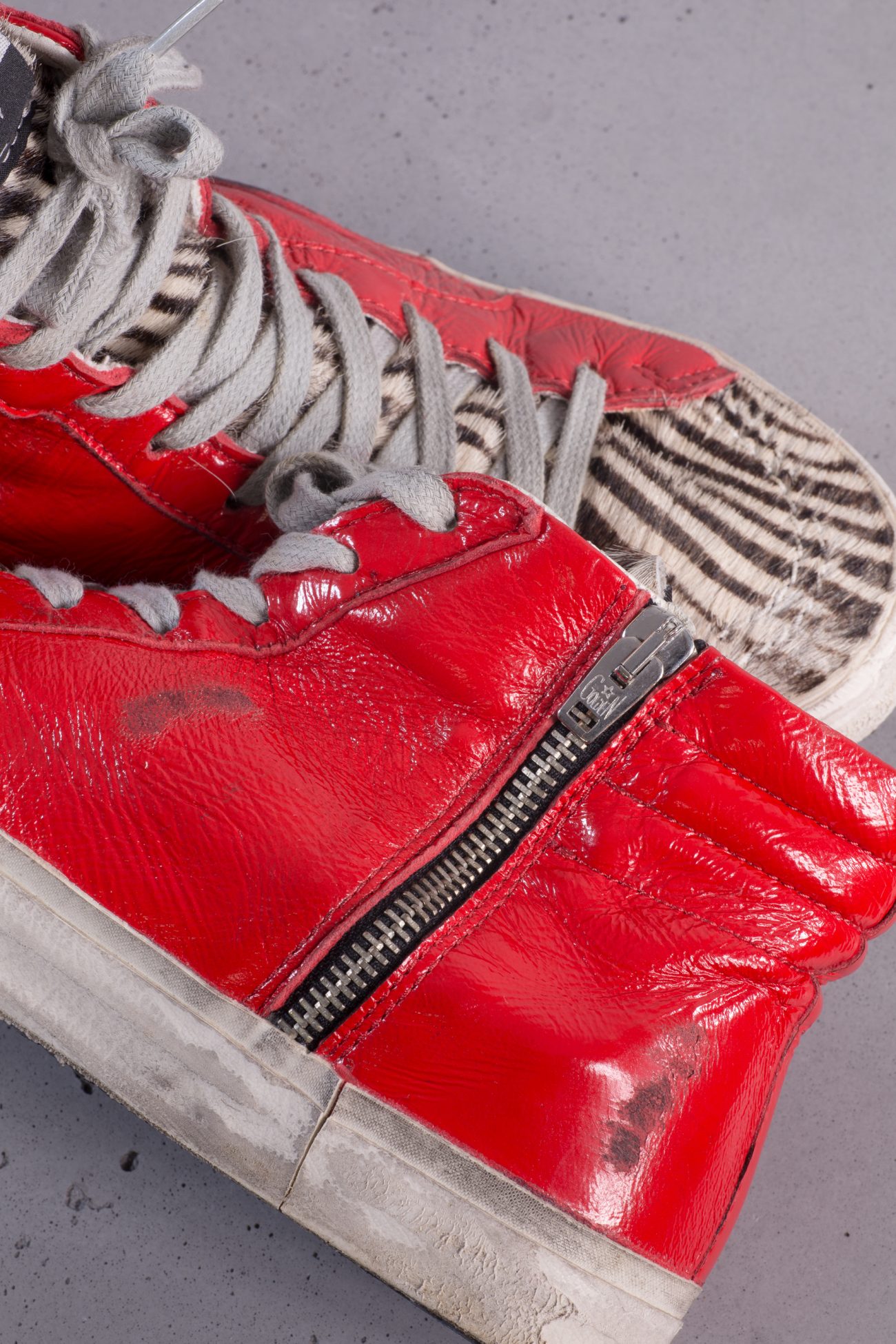 Golden Goose Red printed slide sneaker