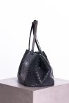 Bottega Veneta Navy blue intrecciato & snakeskin tote