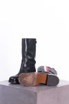 Christian Dior Biker leather boots with stripes