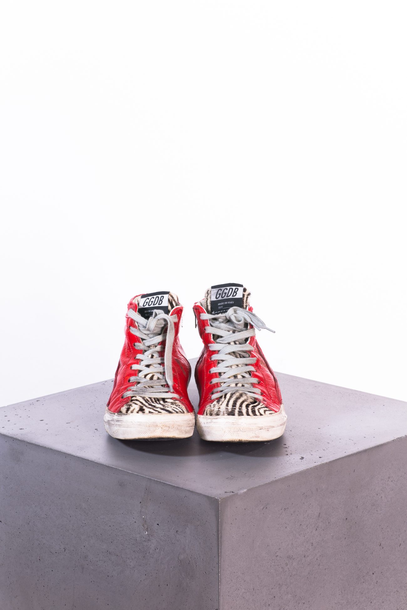 Golden Goose Red printed slide sneaker