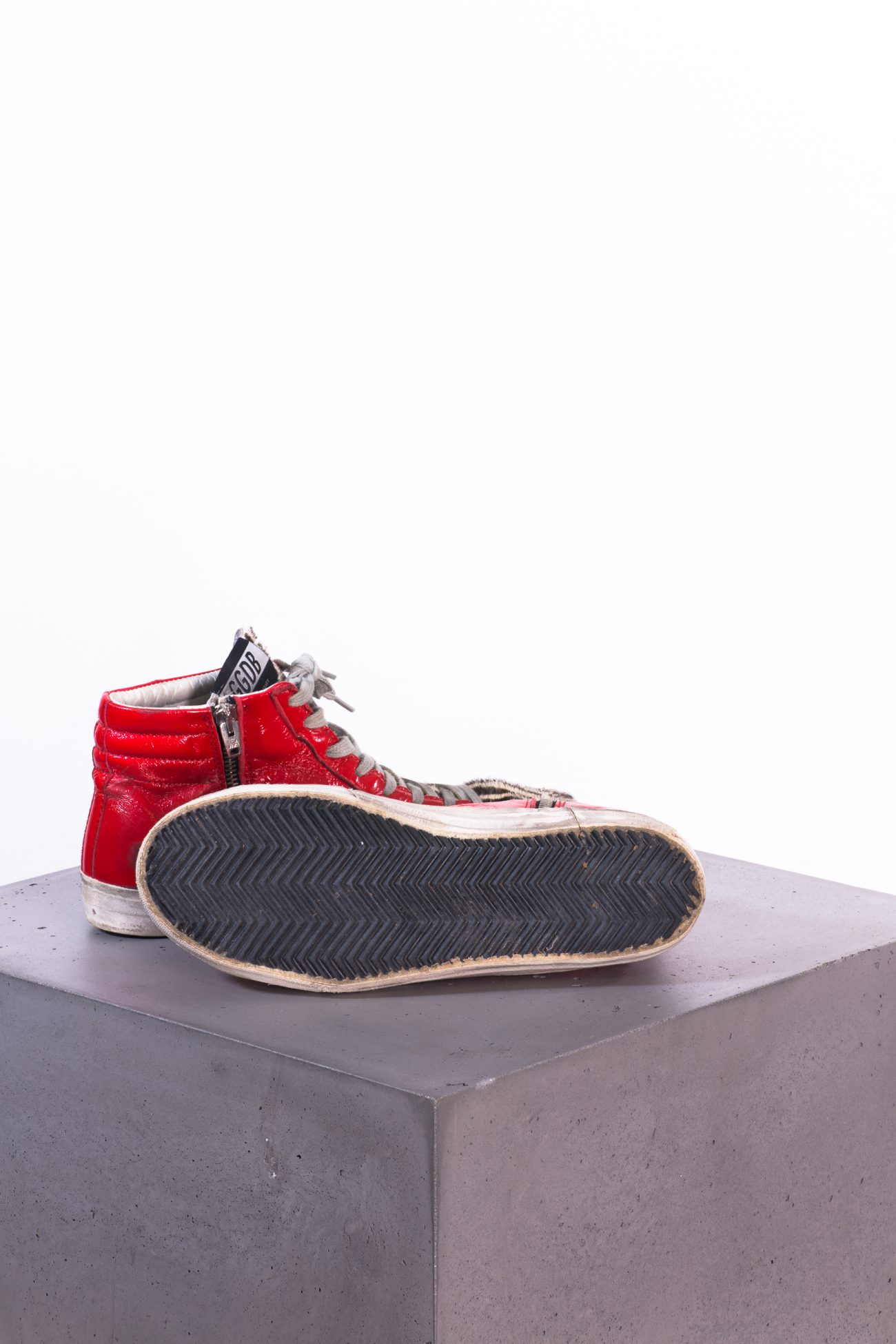 Golden Goose Red printed slide sneaker