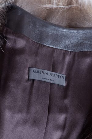 Alberta Ferretti Fox fur leather trimmed sleeveless vest