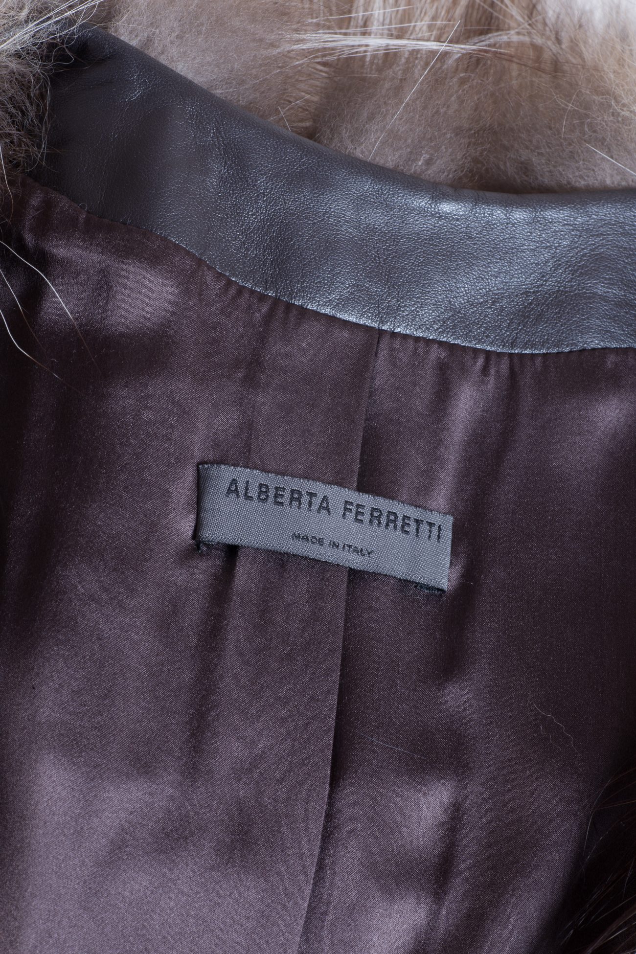 Alberta Ferretti Fox fur leather trimmed sleeveless vest