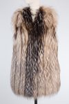 Alberta Ferretti Fox fur leather trimmed sleeveless vest