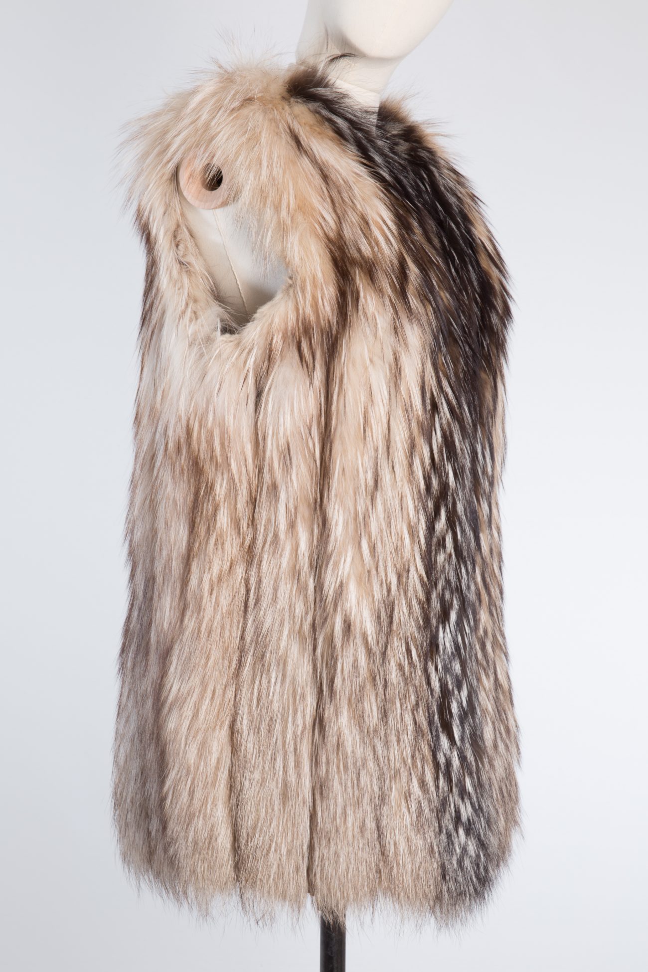 Alberta Ferretti Fox fur leather trimmed sleeveless vest