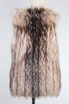 Alberta Ferretti Fox fur leather trimmed sleeveless vest
